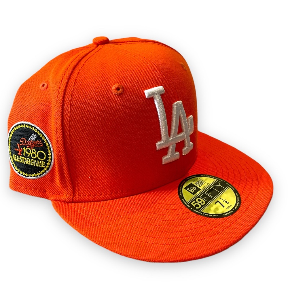 BRAND NEW W TAGS ORANGE LA DODGERS FITTED RARE